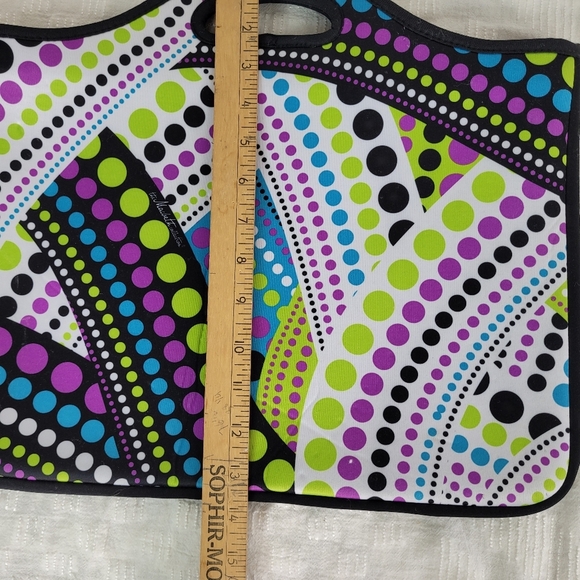 Macbeth Collection black white purple neon green blue laptop bag with handles - Picture 10 of 10